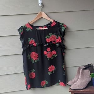 Sweet Rain Flutter Sleeve Blouse